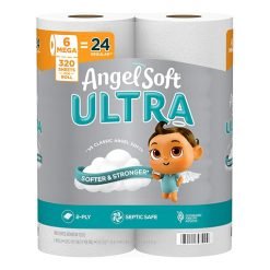Soft Ultra Toilet Paper [6 Mega Rolls = 24 Regular Rolls]